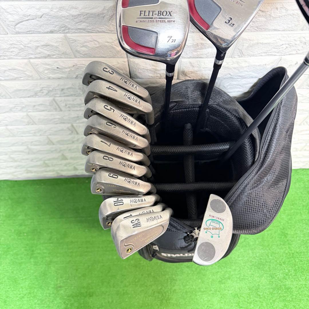 ゴルフセット　初心者応援　HONMA ラウンド仕様　メンズ　右打ち　すぐ使える