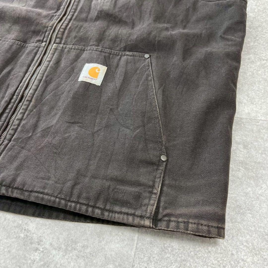 カーハート　ダック　ベスト　ブラウン　フリース　ボア　ビンテージ　茶色