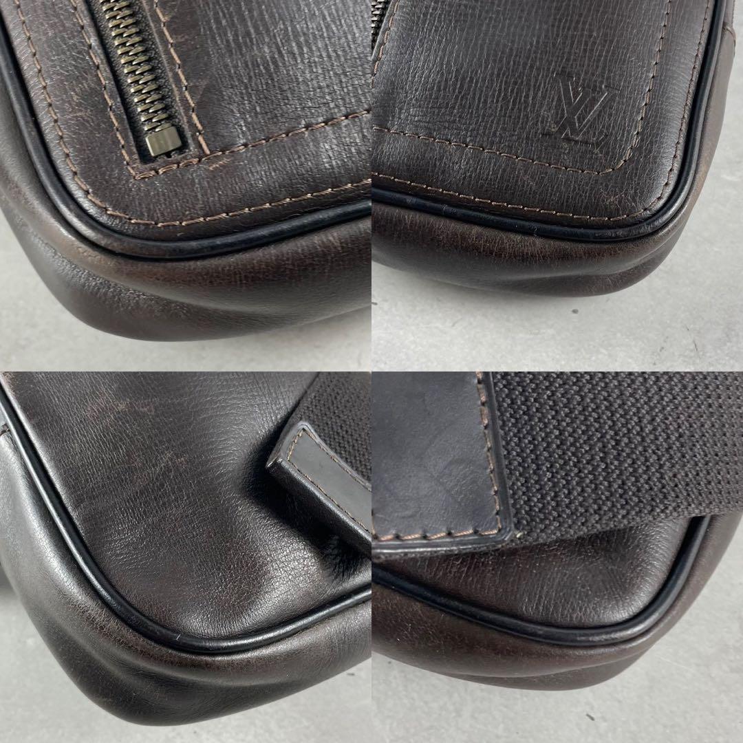 ✨美品✨ルイヴィトン ボディバッグ ユタ スィウ LVロゴ レザー ブラウン