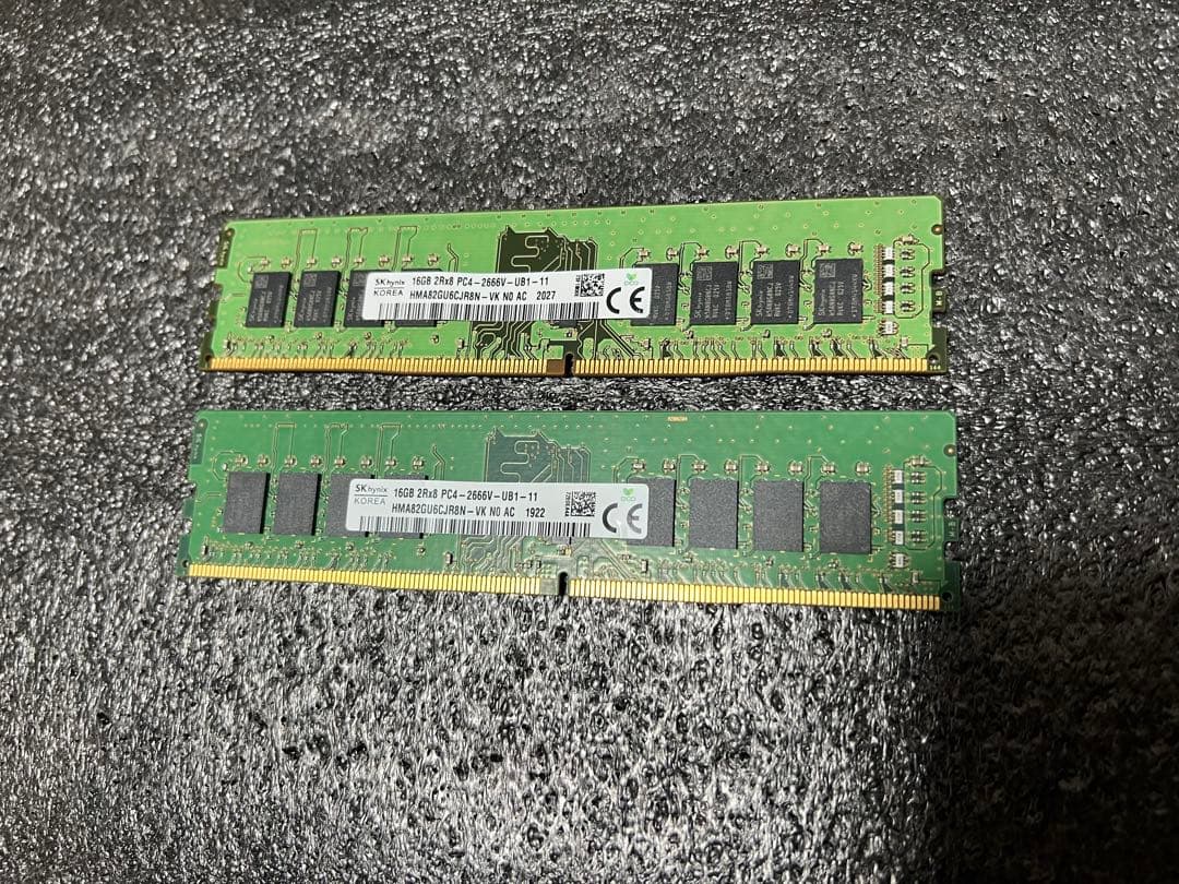 中古SK hynix DDR4メモリ16GB×2（32GB）