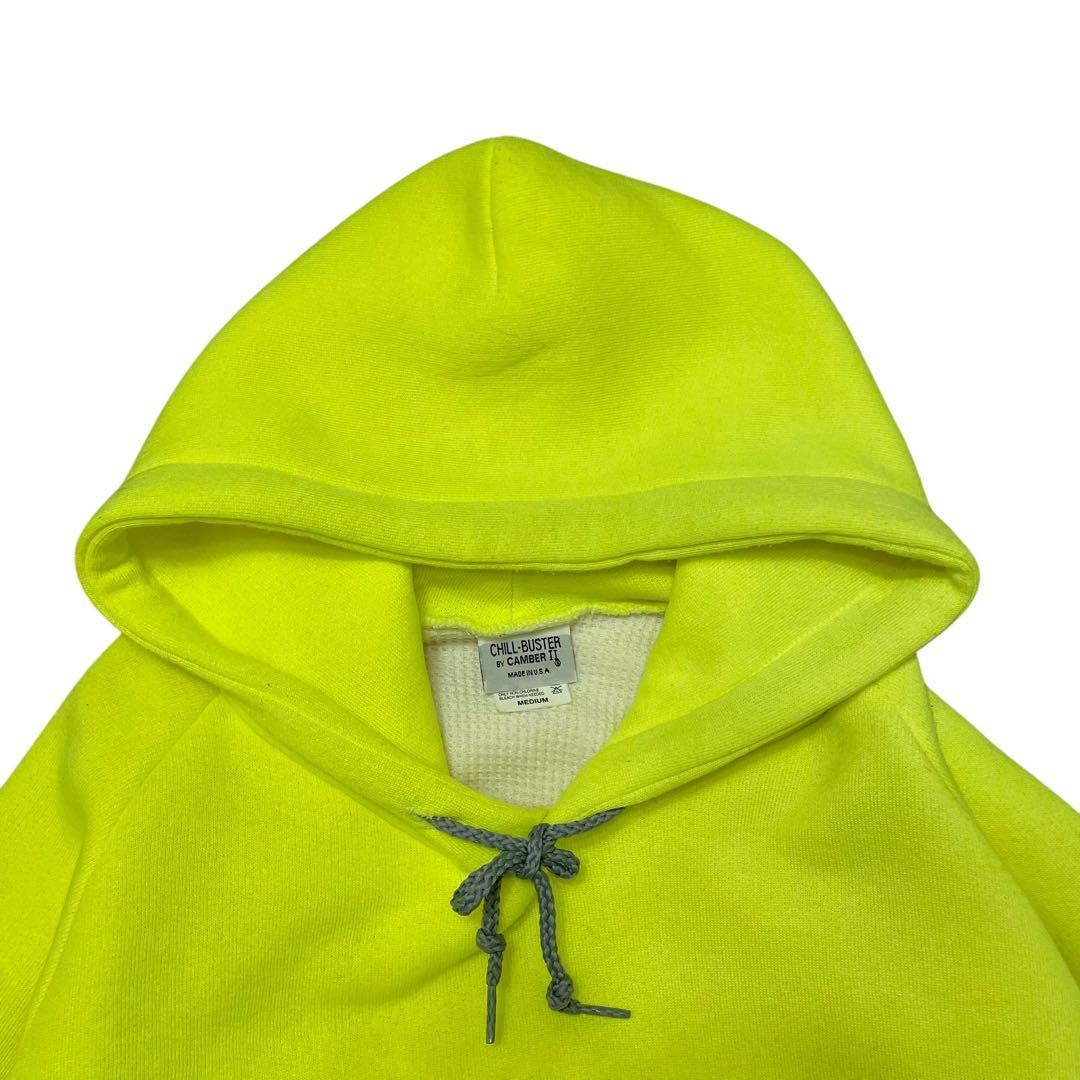 【美品】CAMBER キャンバー USA製 裏サーマル スウェットパーカー 蛍光