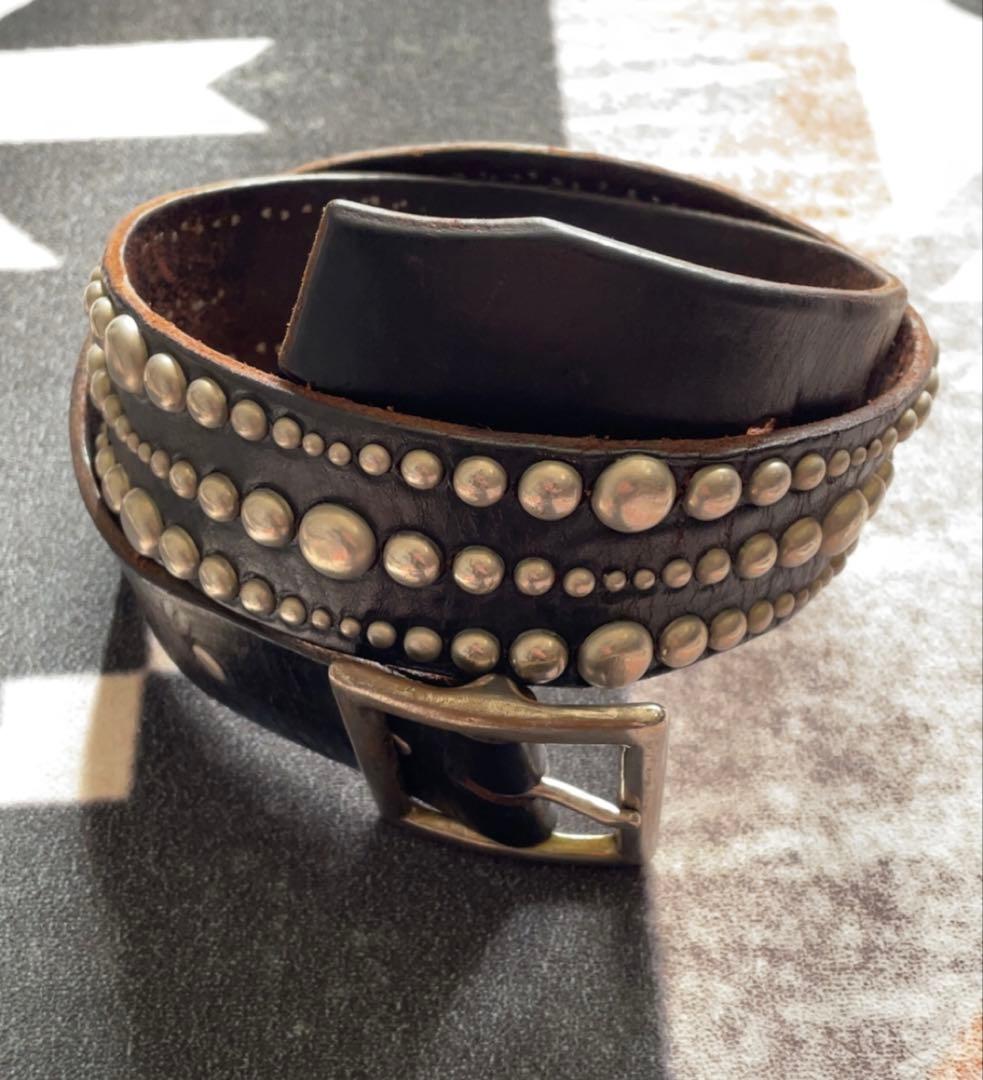 い*ん様 HTC レザー スタッズ ベルト 32 inch