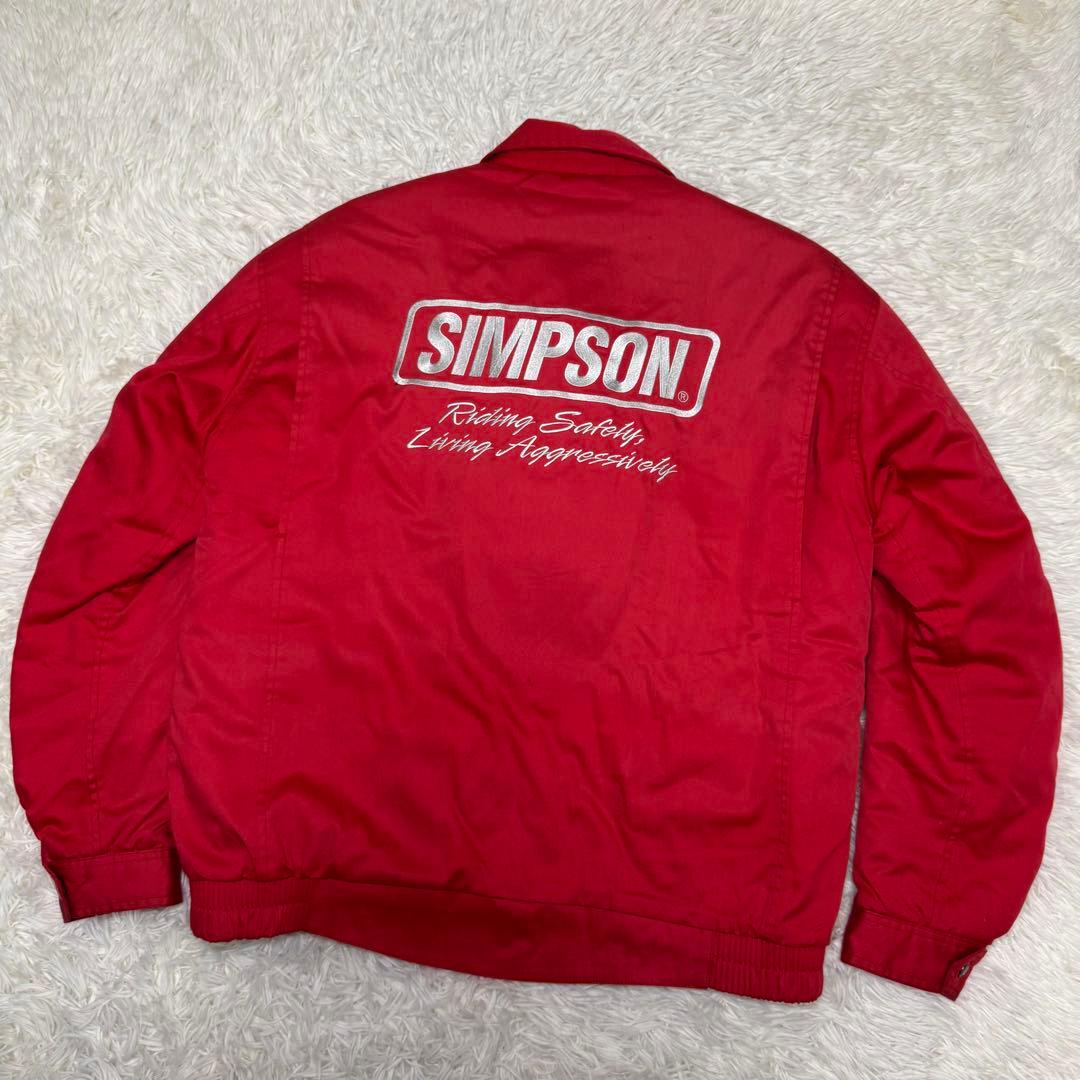 ☆SIMPSON Racing ジャケット レッド 4L 刺繍ロゴ キルティング