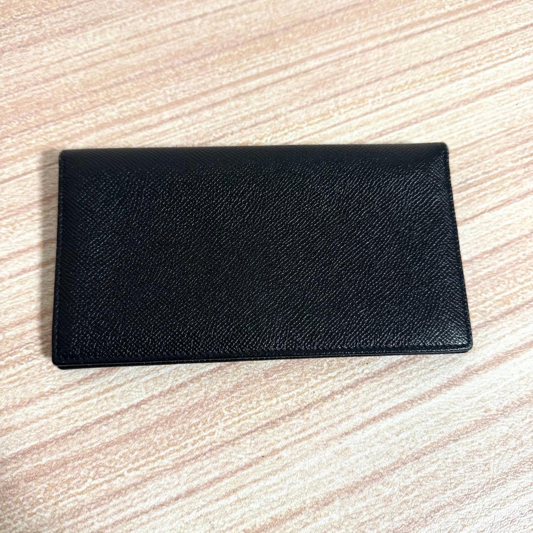 【ほぼ未使用】BVLGARI レザー 長財布 サークルロゴ ブラック ブルー