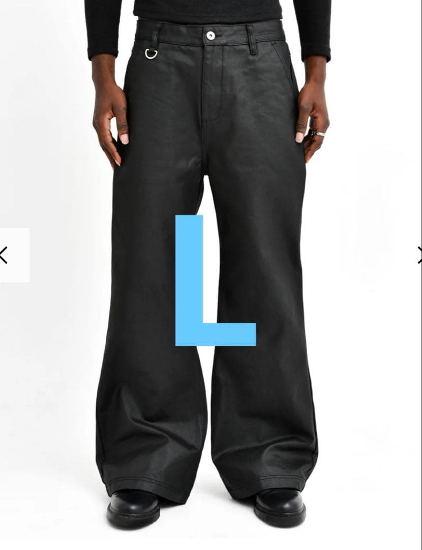 asapmode Stacked Oil Coating Pants フレア　L