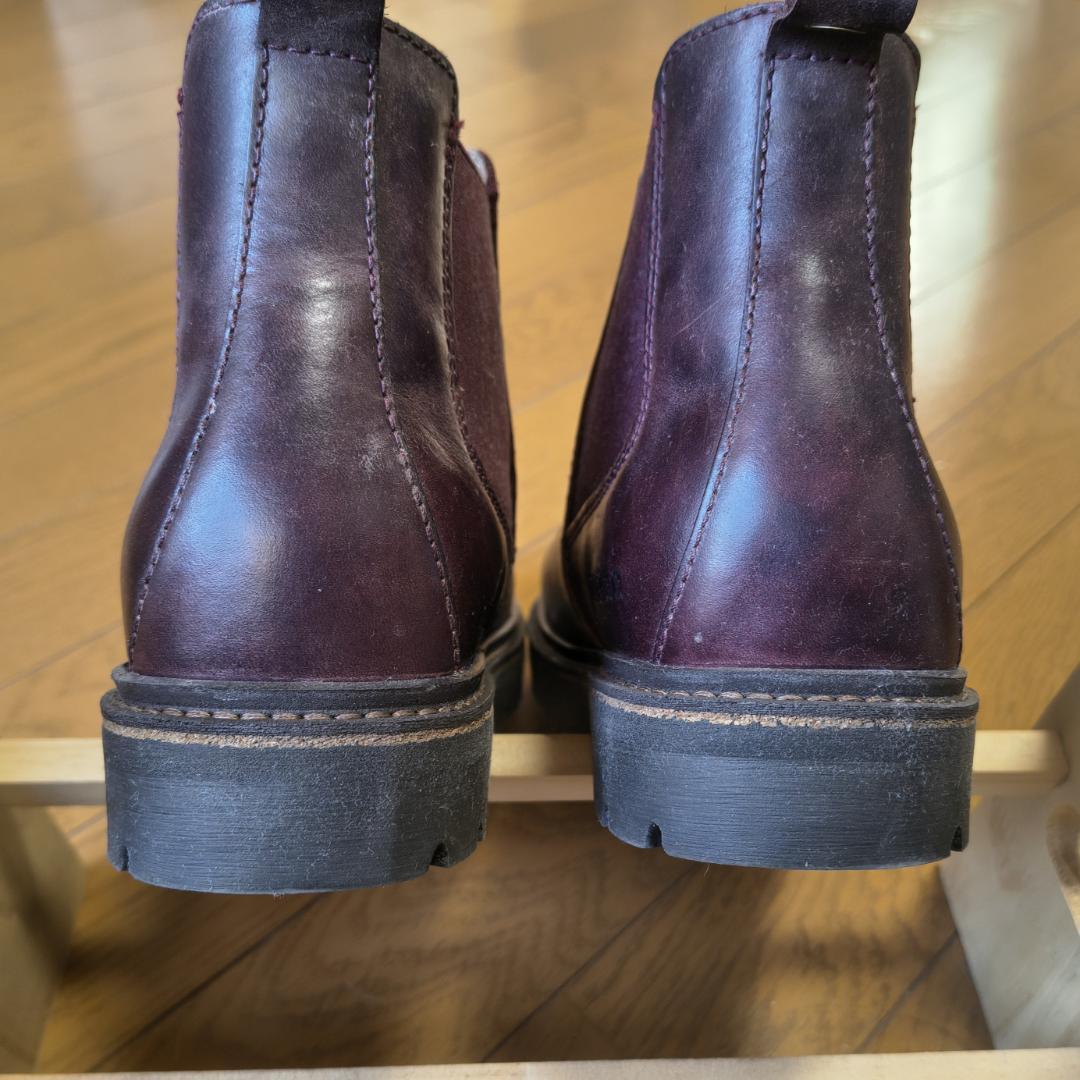 未使用品！ビルケンシュトック本革サイドゴアブーツ防水 24.5 バーガンディ