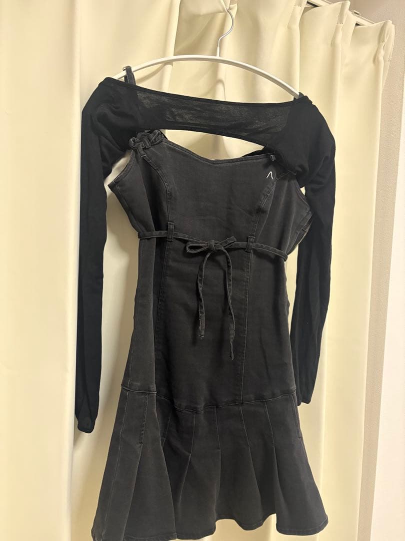 andmary Bonnie denim mini dress ワンピース