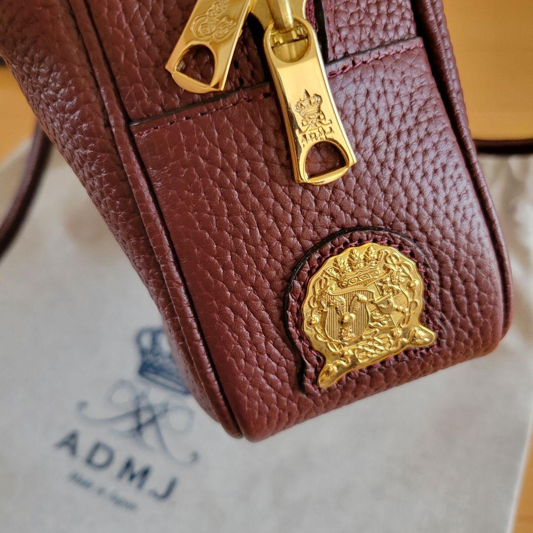 ADMJ バーガンディ レザー バッグ