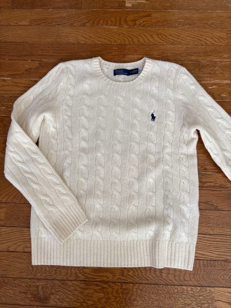 Polo by Ralph Lauren ホワイト ケーブルニット M