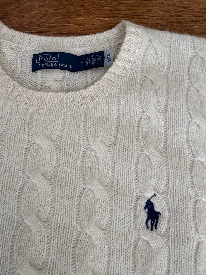 Polo by Ralph Lauren ホワイト ケーブルニット M