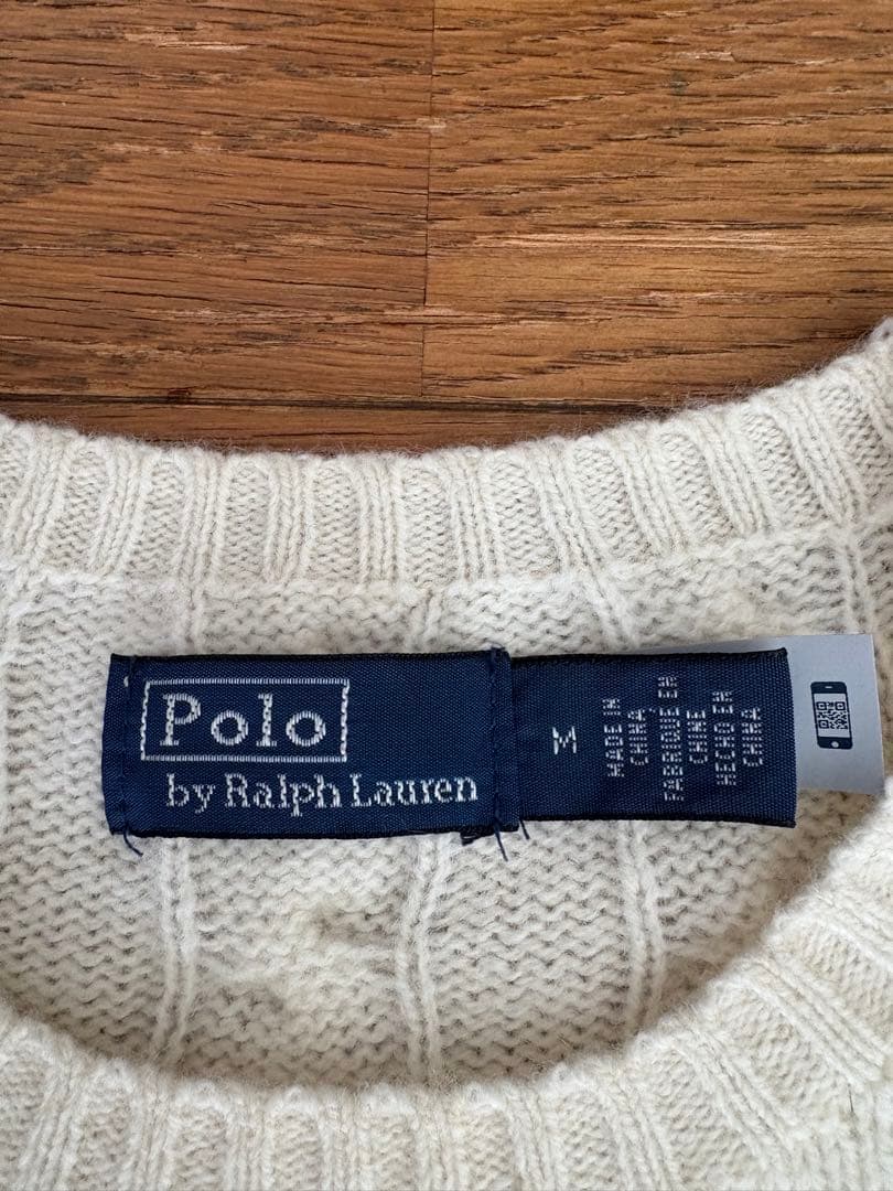 Polo by Ralph Lauren ホワイト ケーブルニット M