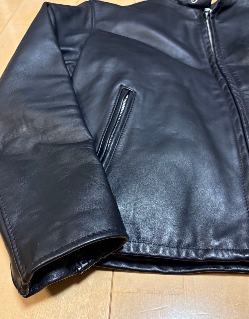 極美品 ボアライナー付 schott ショット 641 立襟黒革ライダース 42