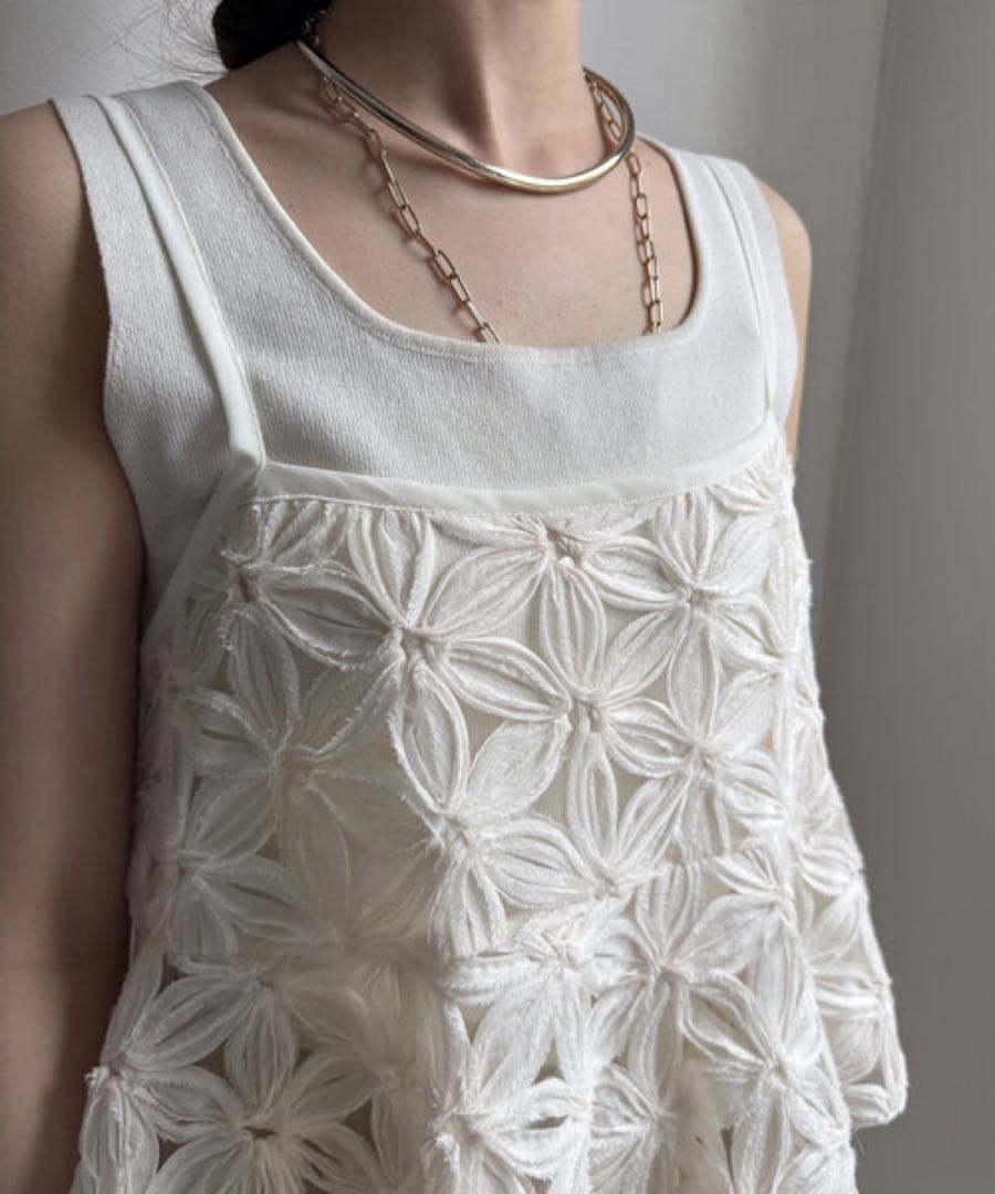 DouDou 【WEB限定】チュールフラワーキャミ