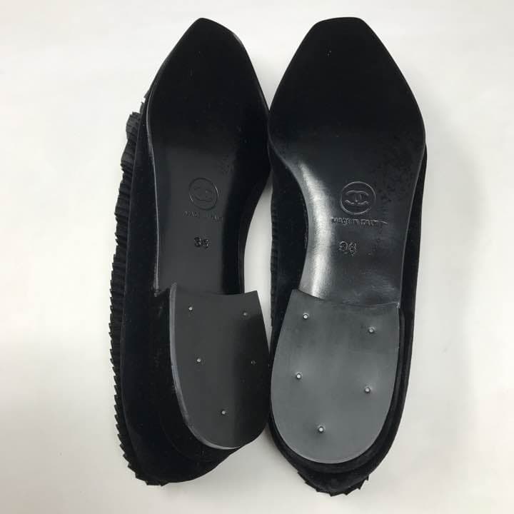 シャネル パンプス 未使用 コサージュ ベロア 箱付き