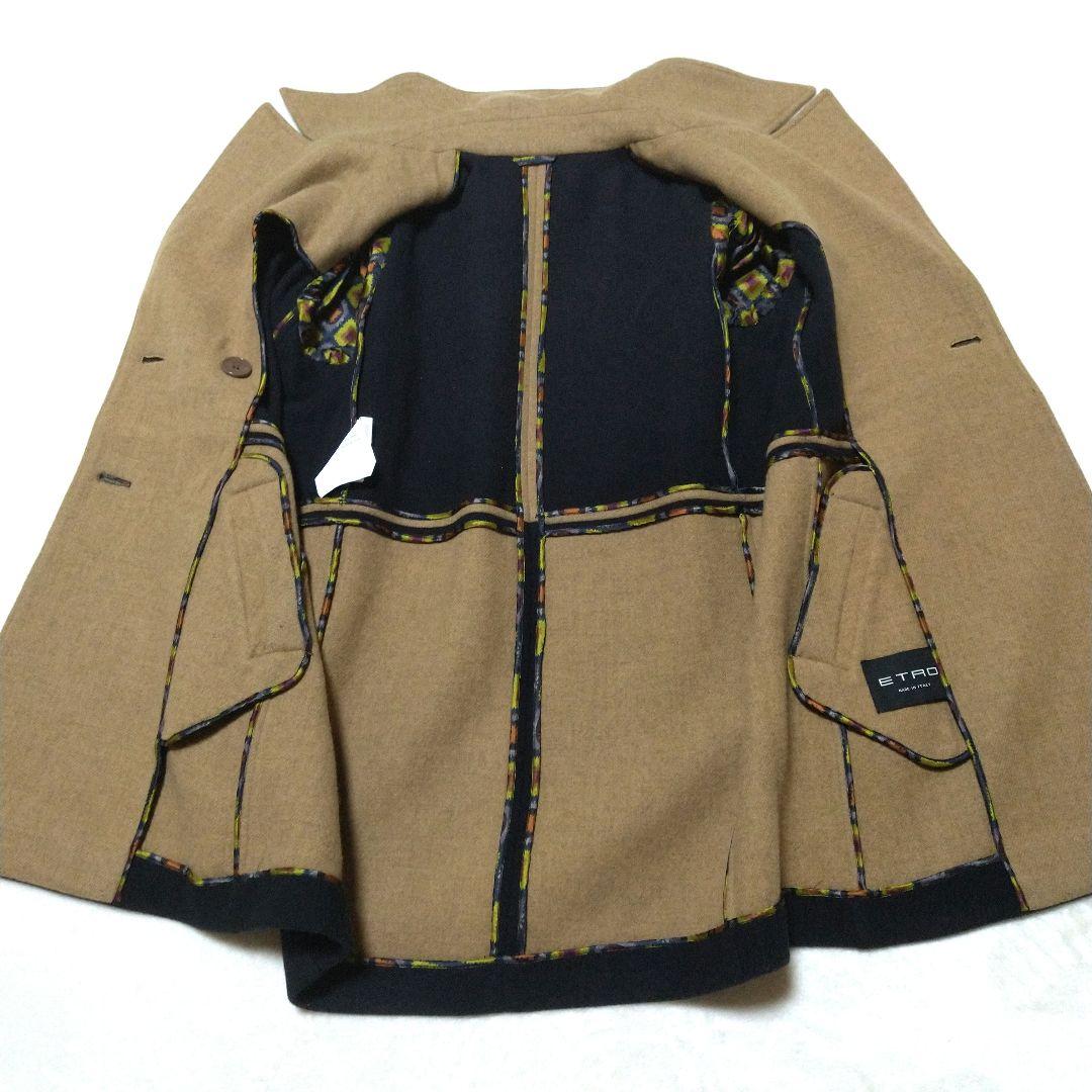 美品 エトロ メルトンウール100　 ピーコート MーL