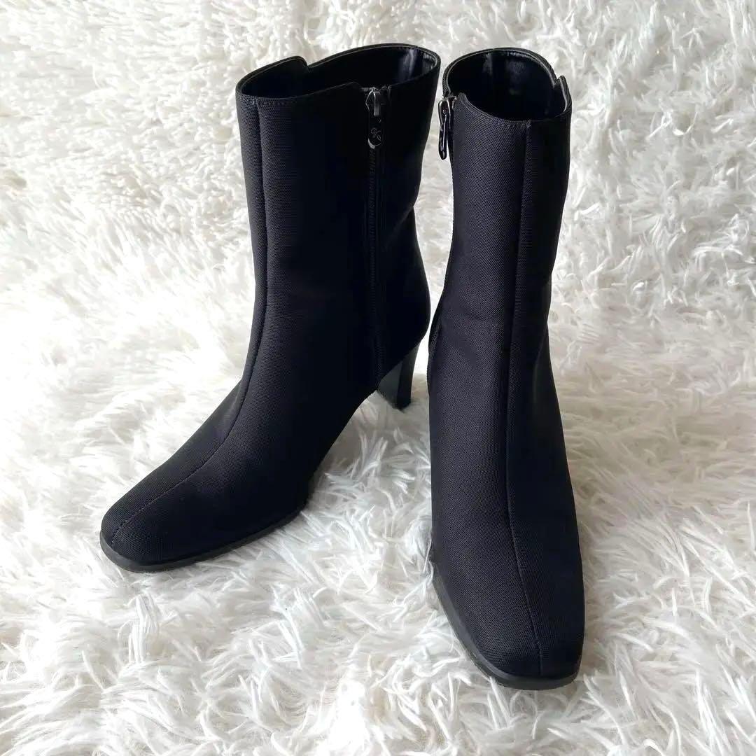 美品✨銀座かねまつ サイドジップ ブーツGORE-TEX ブラック 24cm