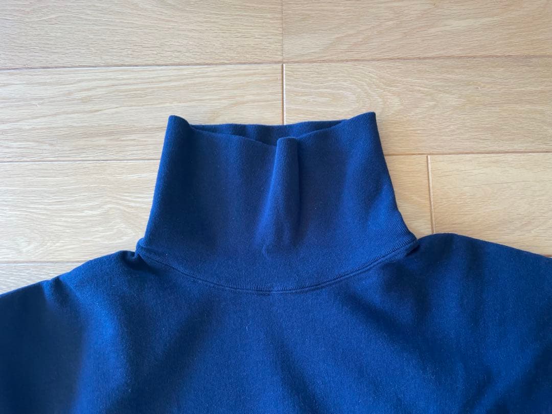 トップス WIDE SWEAT MUJI TURTLE NECK Washed Navy