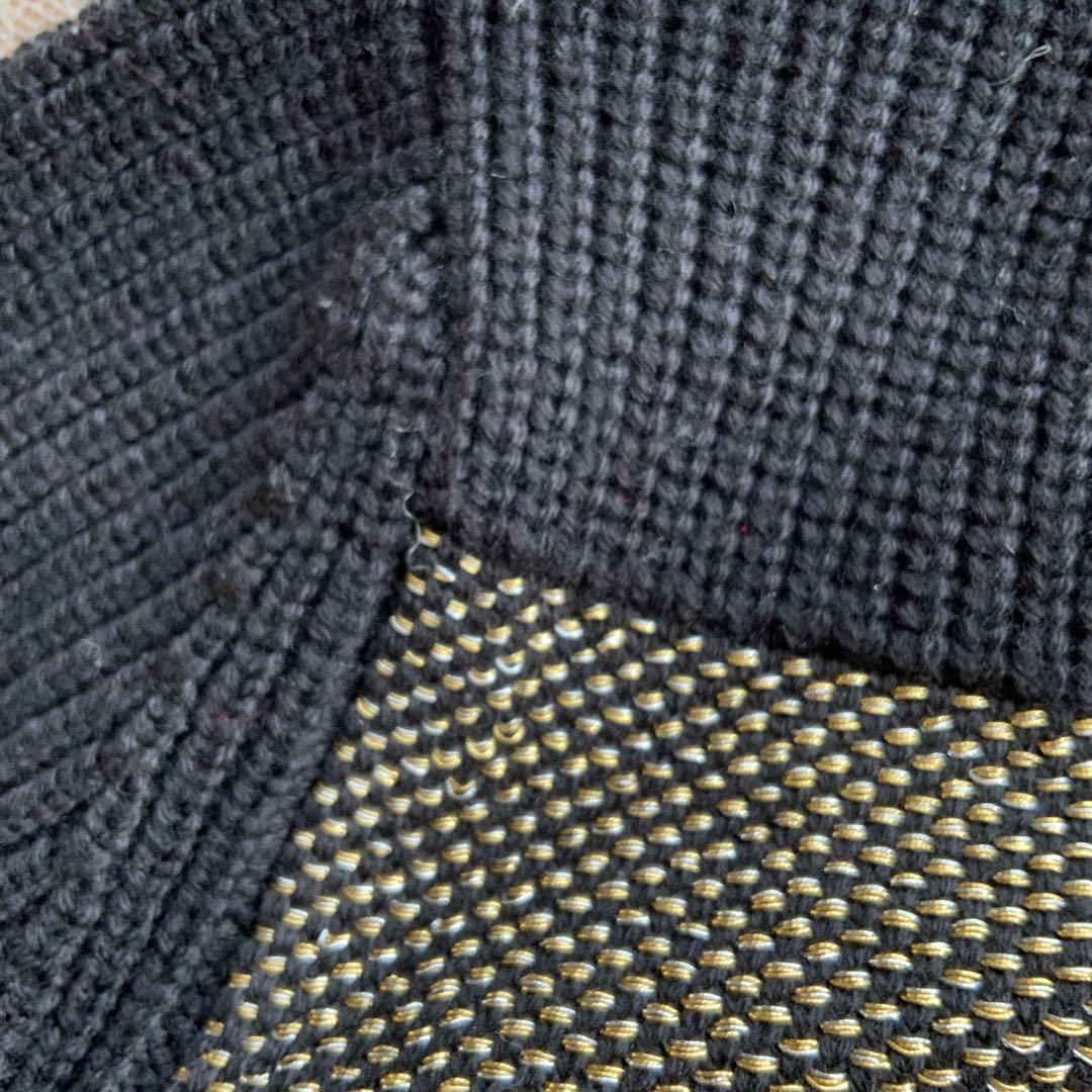 超高級イタリア製　PROENZA SCHOULER ウールニットM黒×ゴールド