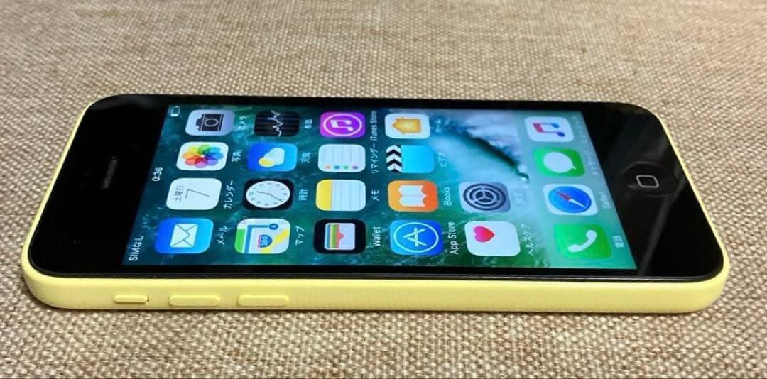 iPhone5c 16G イエロー 美品 バッテリー最大100% 充放電１回