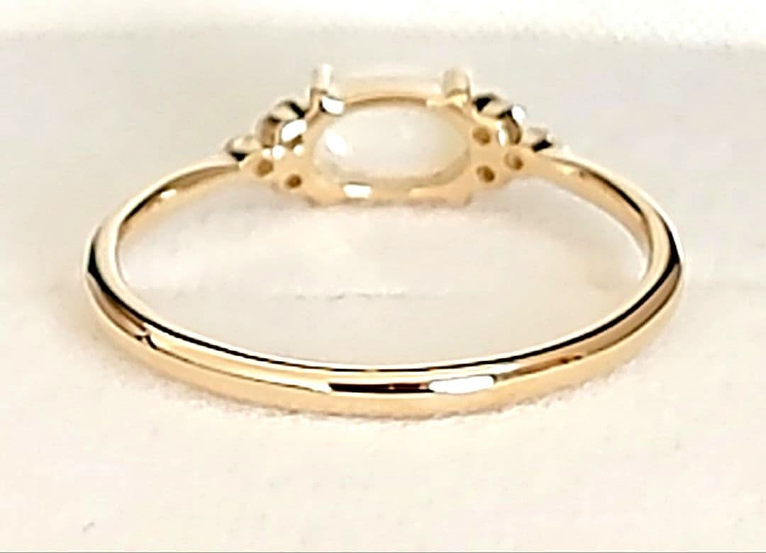 新品半額以下BIZOUX豪州産オパール×ダイヤ フラヴィリング K18YG10号