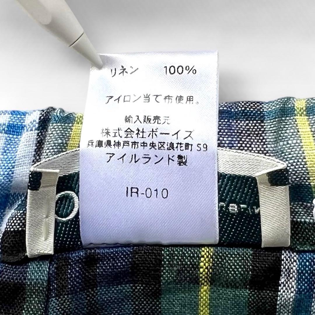 【美品】O'NEIL OF DUBLIN/リネン/ミモレ丈/タータンチェック