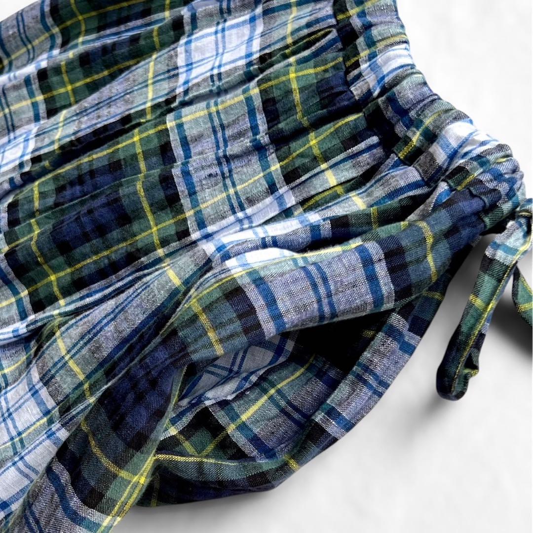 【美品】O'NEIL OF DUBLIN/リネン/ミモレ丈/タータンチェック