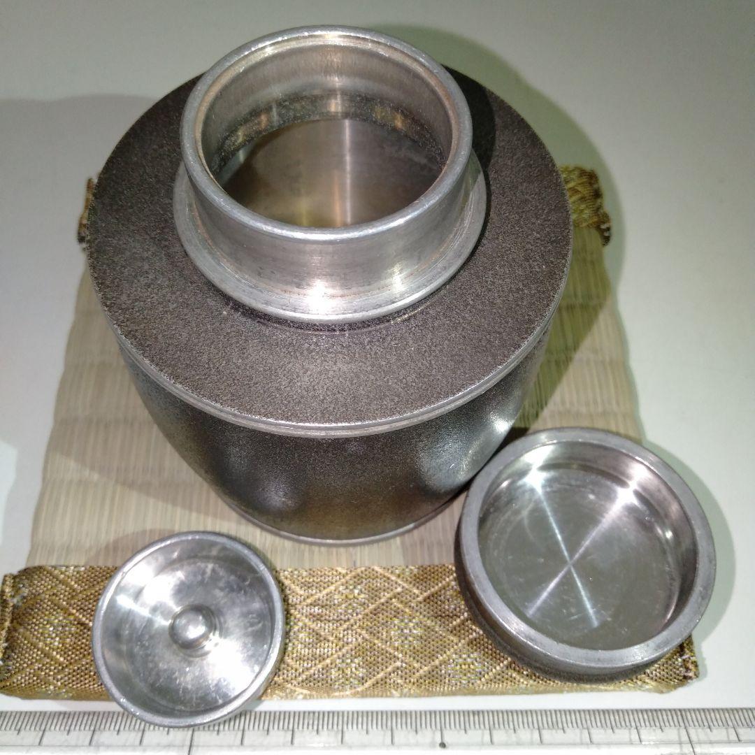 錫製茶入　茶道具　畳台付き１個
