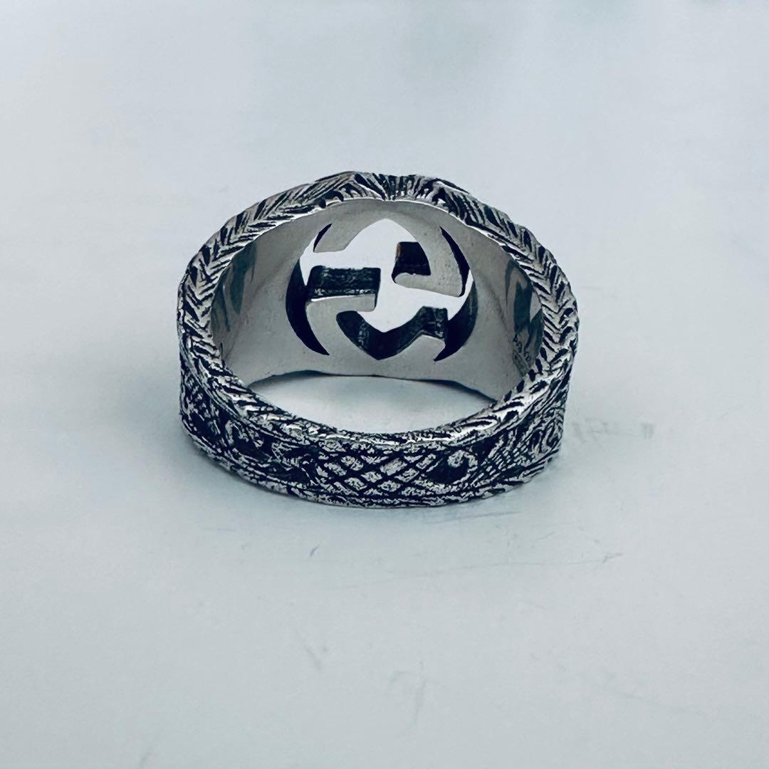 美品 グッチ インターロッキングG シルバーリング 指輪 20号