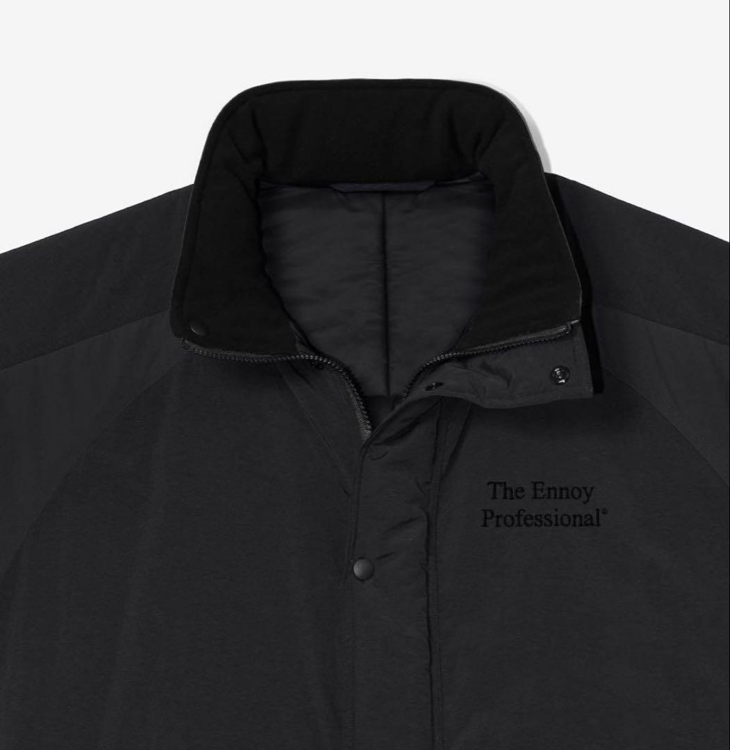 ジャケット・アウター Ennoy PADDED NYLON BENCHCOAT BLACK/BLACK