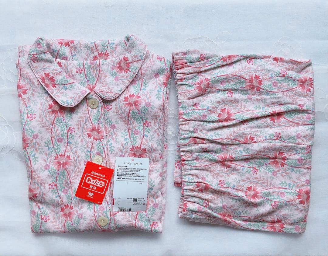 あったか素材・綿100％・表側起毛加工★M ワコール　パジャマ　ルームウェアPI