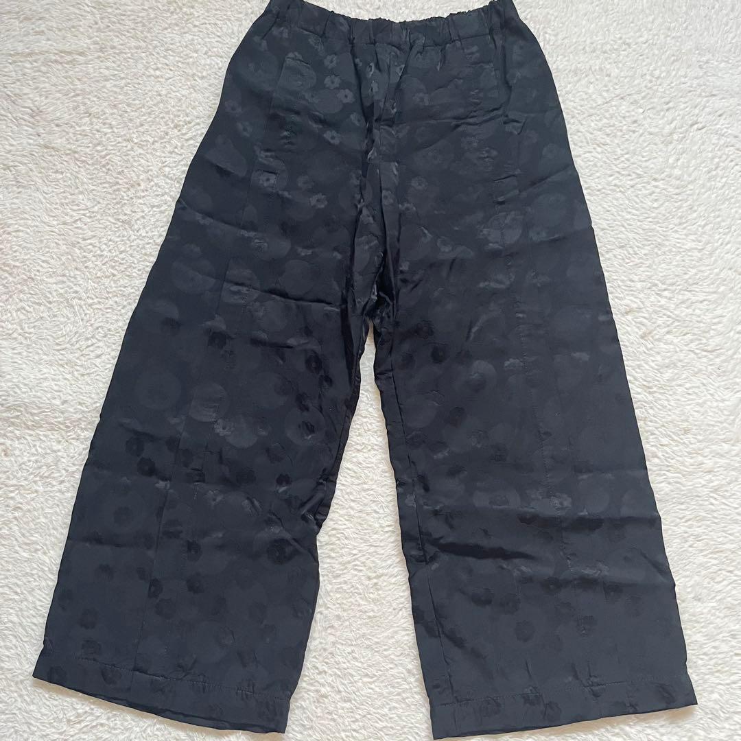 tricot COMME des GARCONS花柄ブラック ワイドパンツ