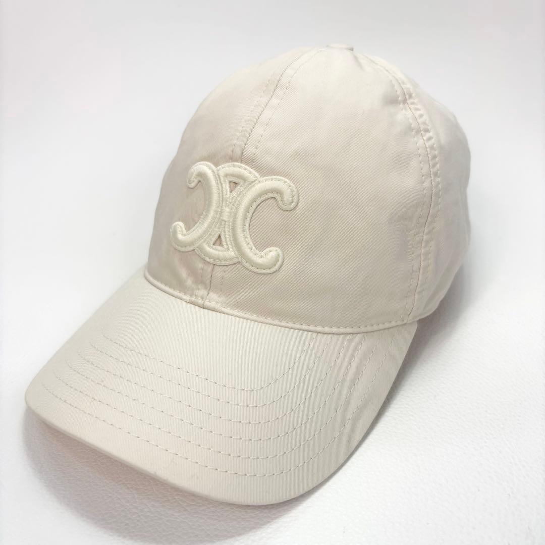 CELINE セリーヌ ベースボールキャップ トリオンフ 白
