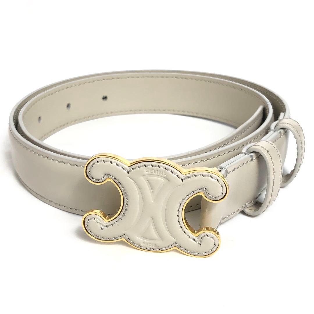 【美品】CELINE セリーヌ レザーベルト トリオンフ ゴールド金具