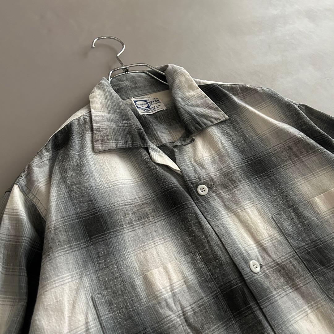 Vintage 50s~ PILGRIM オンブレチェック オープンカラーシャツ