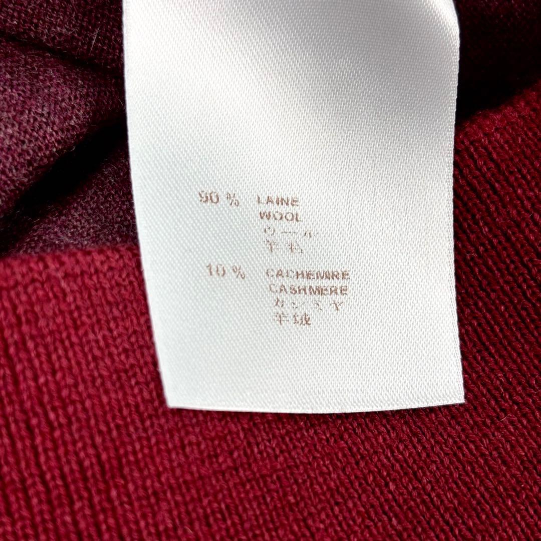 美品✨LOUIS VUITTON ニット カシミヤ混 刺繍ロゴ ボルドー