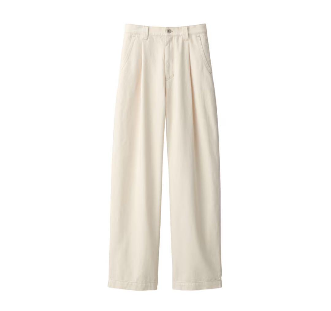 MUJI Labo 婦人　和紙混パンツ 婦人２４（６１ｃｍ）・生成