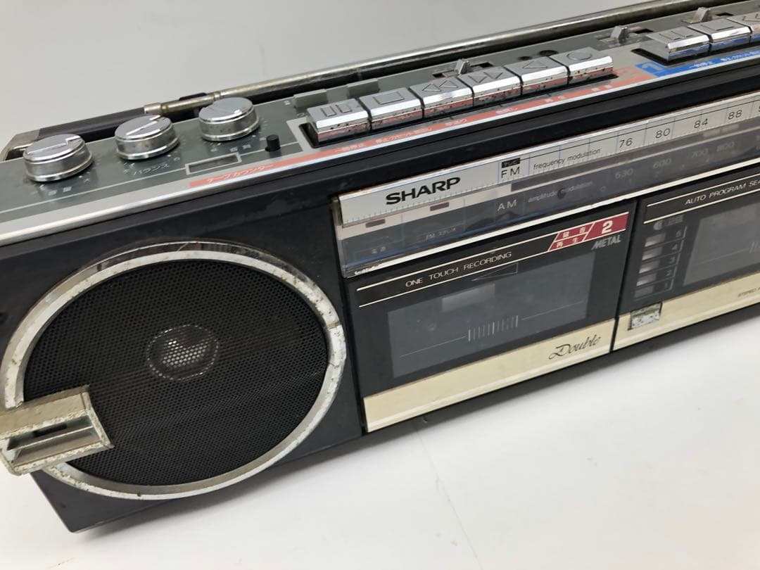 SHARP QT-77BK ブラック ラジカセ レトロ(D1 54)