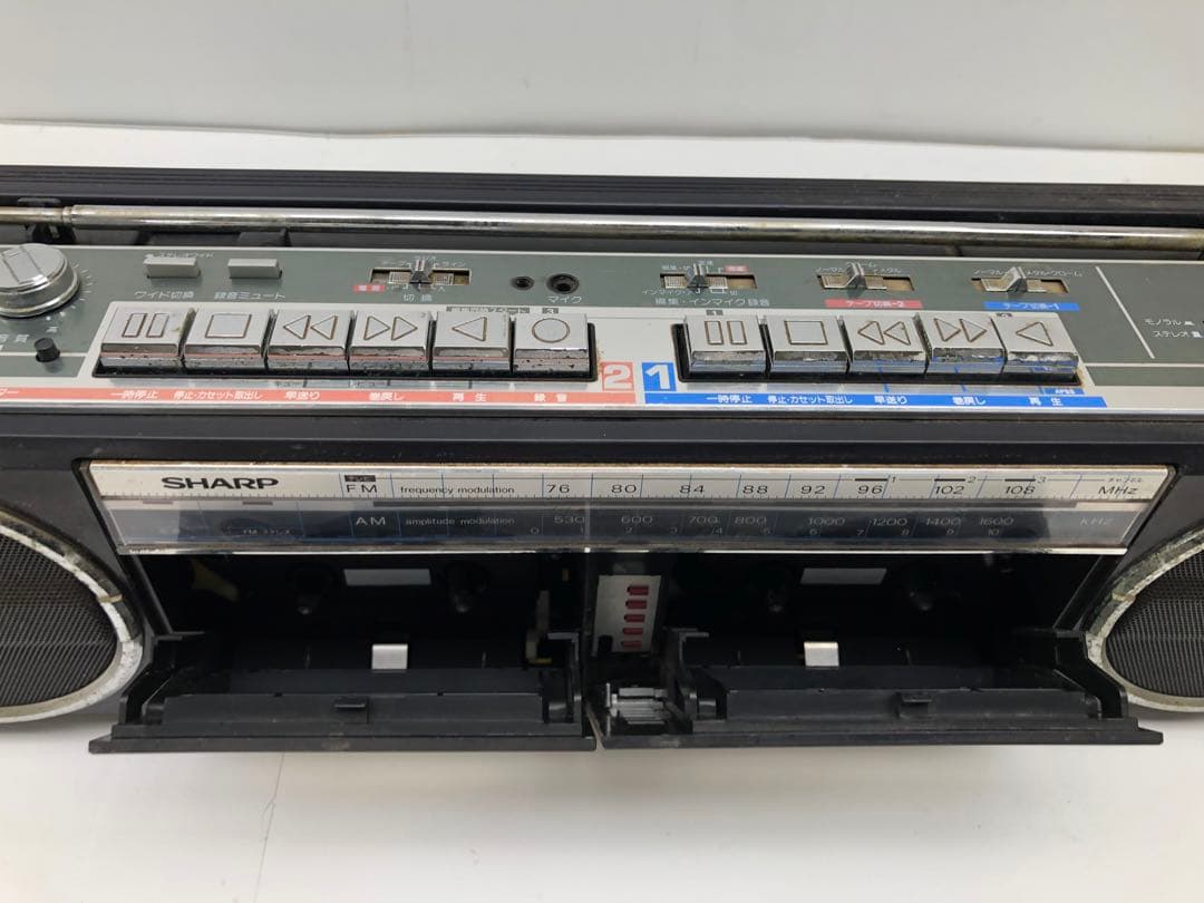 SHARP QT-77BK ブラック ラジカセ レトロ(D1 54)