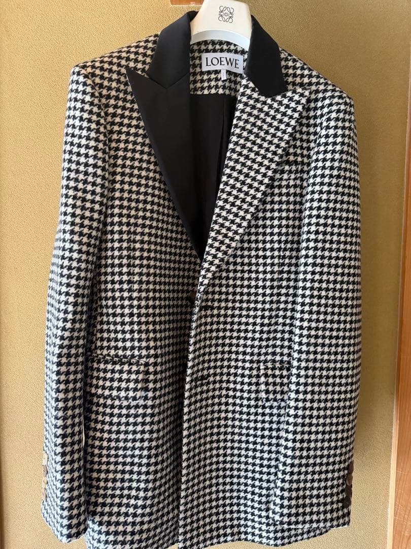 LOEWE ロエベ　メンズ千鳥格子柄2Bテーラードジャケット