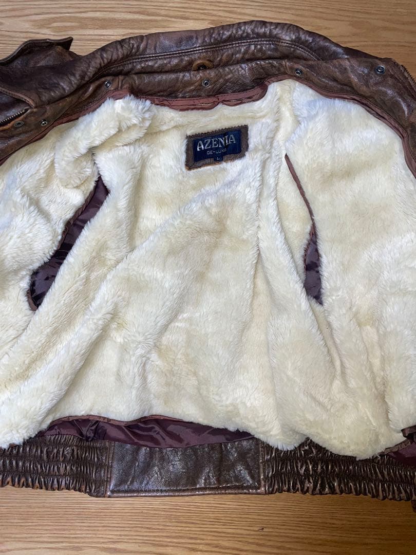 【希少】AZEANIA DE-LUXE レザージャケット 羊革 ボアインナー付