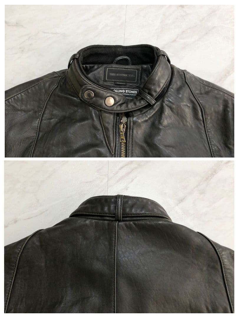 美品☆HYSTERIC GLAMOUR　ローリングストーンズ　ライダース　黒　革