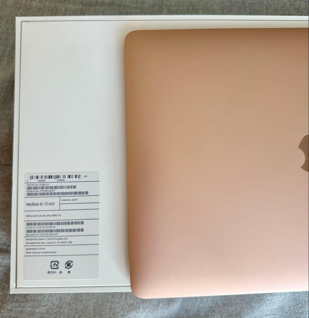 MacBook本体 Apple Macbook Air(2020 M1) 16GB 1TB