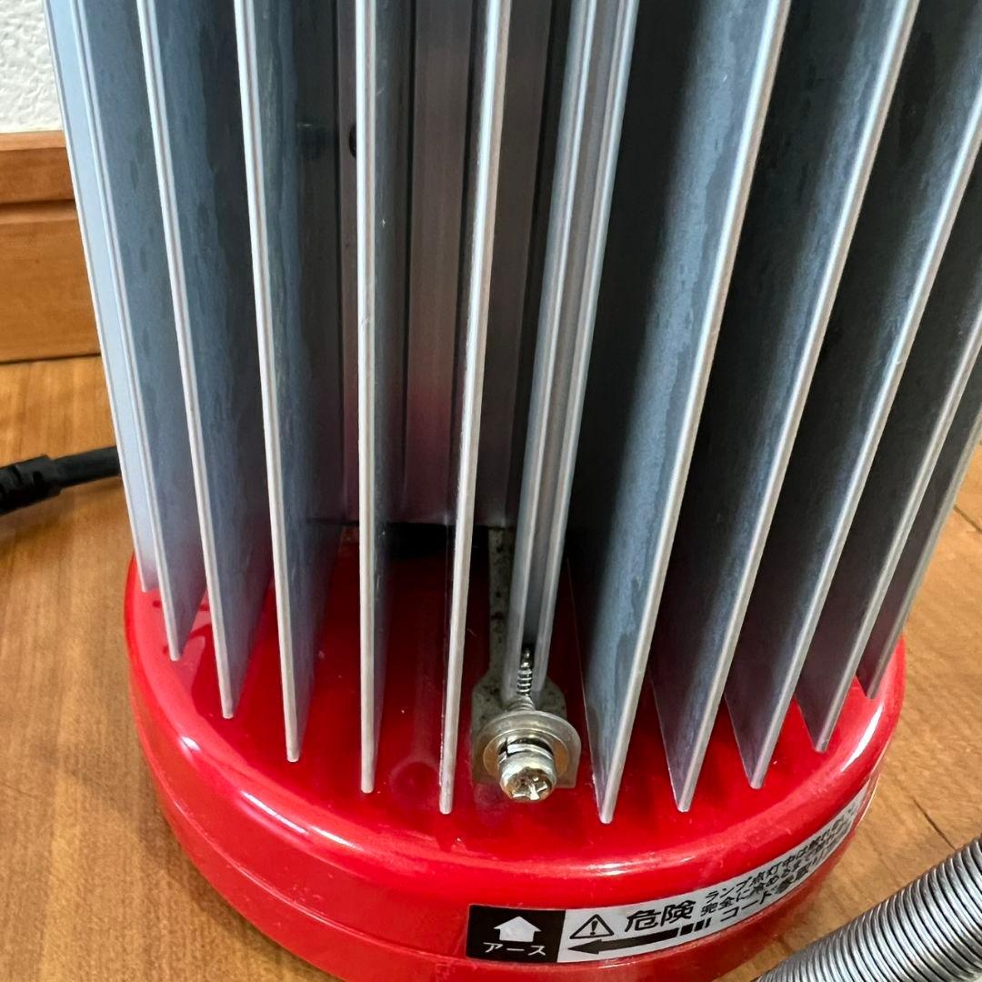 赤い円筒形電気ヒーター 温度調節機能付き