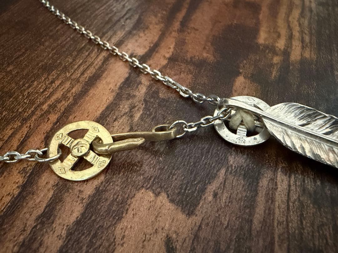 ★美品★先金フェザー 細角SET　金ホイールフック・ゴローズ革紐