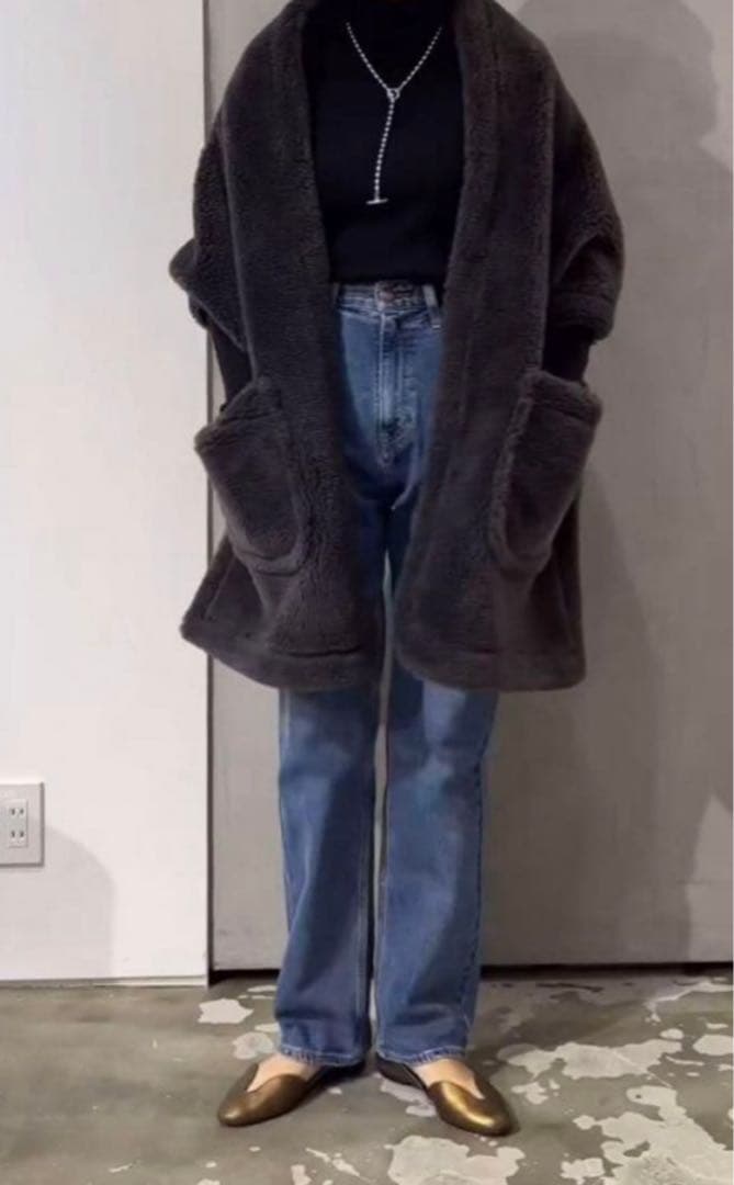 HAUNT ボアストール　ダークグレー