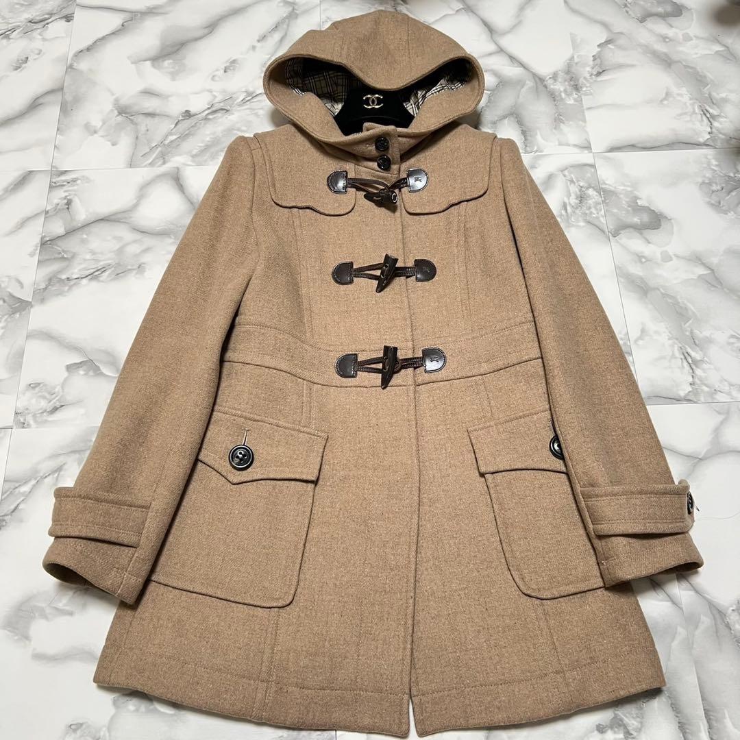 【美品】バーバリーブルーレーベル　ダッフルコート　Aライン　ホースマーク　L