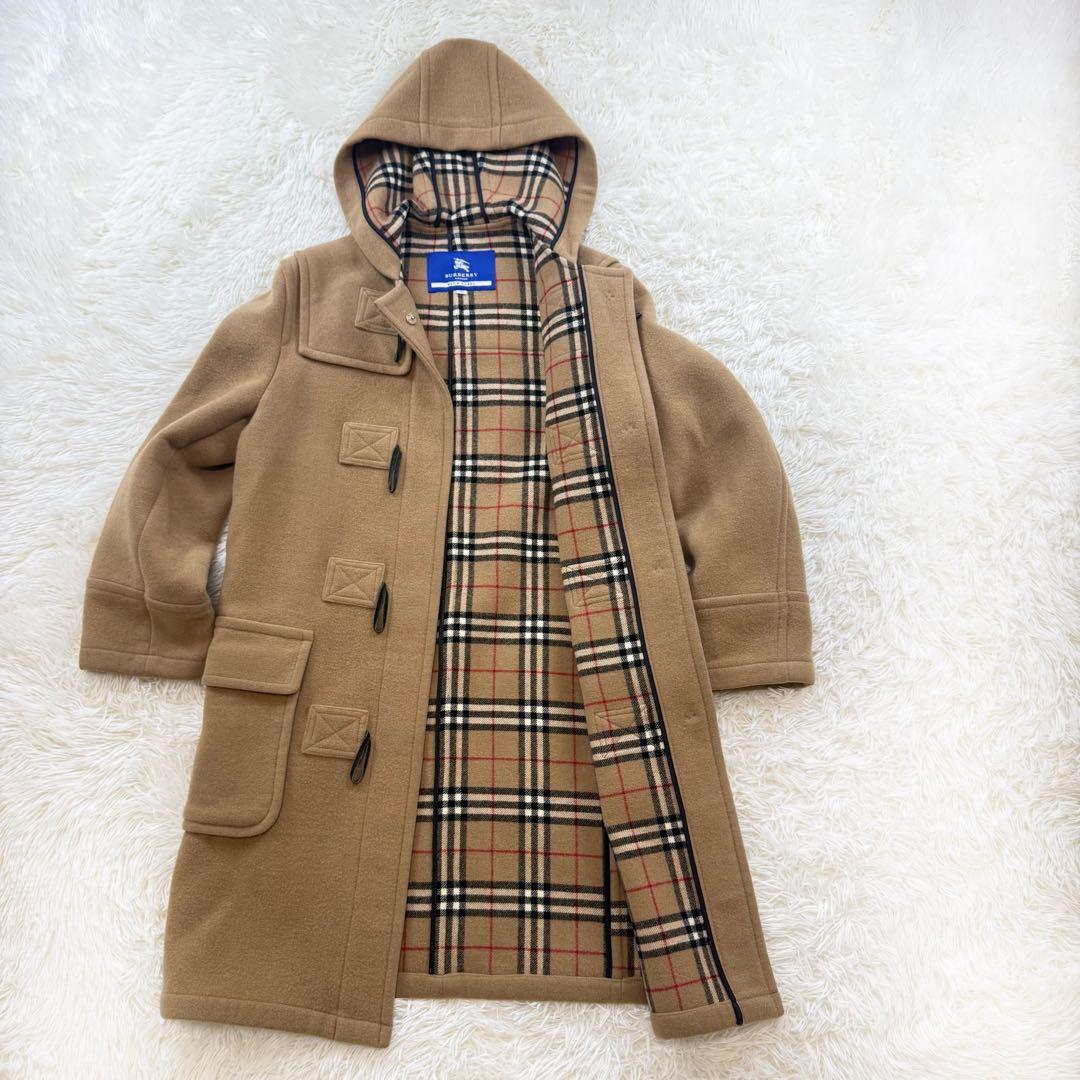 バーバリーブルーレーベル ノバチェック ダッフルコート 裏地ノバチェック 38