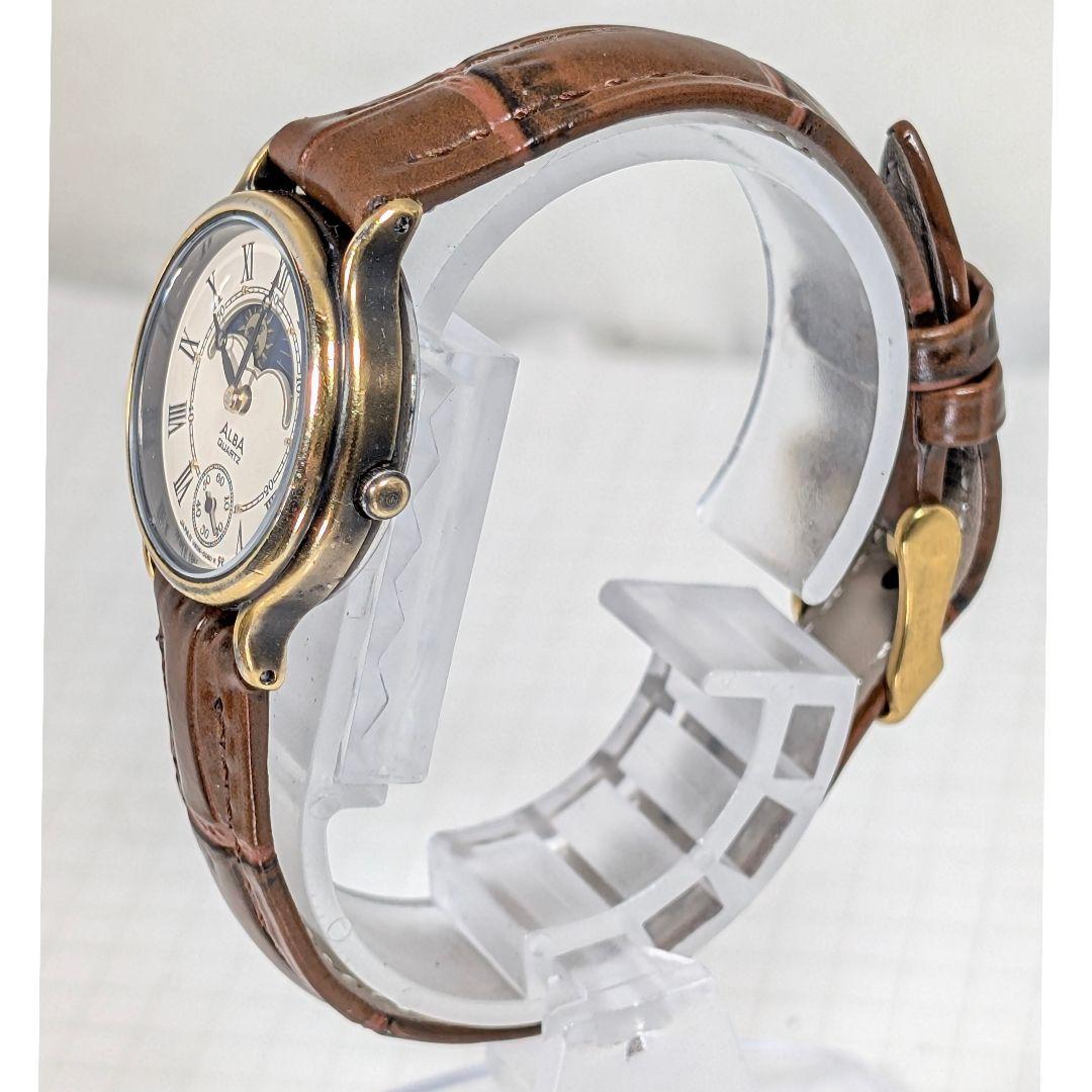 SEIKO ALBA サン&ムーンスレディース電池ベルト交換済み可動品G-11