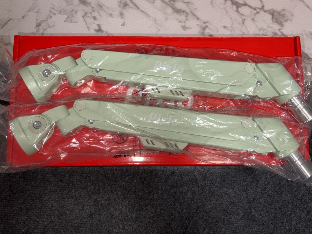 Pixio PSW1D デュアルモニターアーム　ミントグリーン