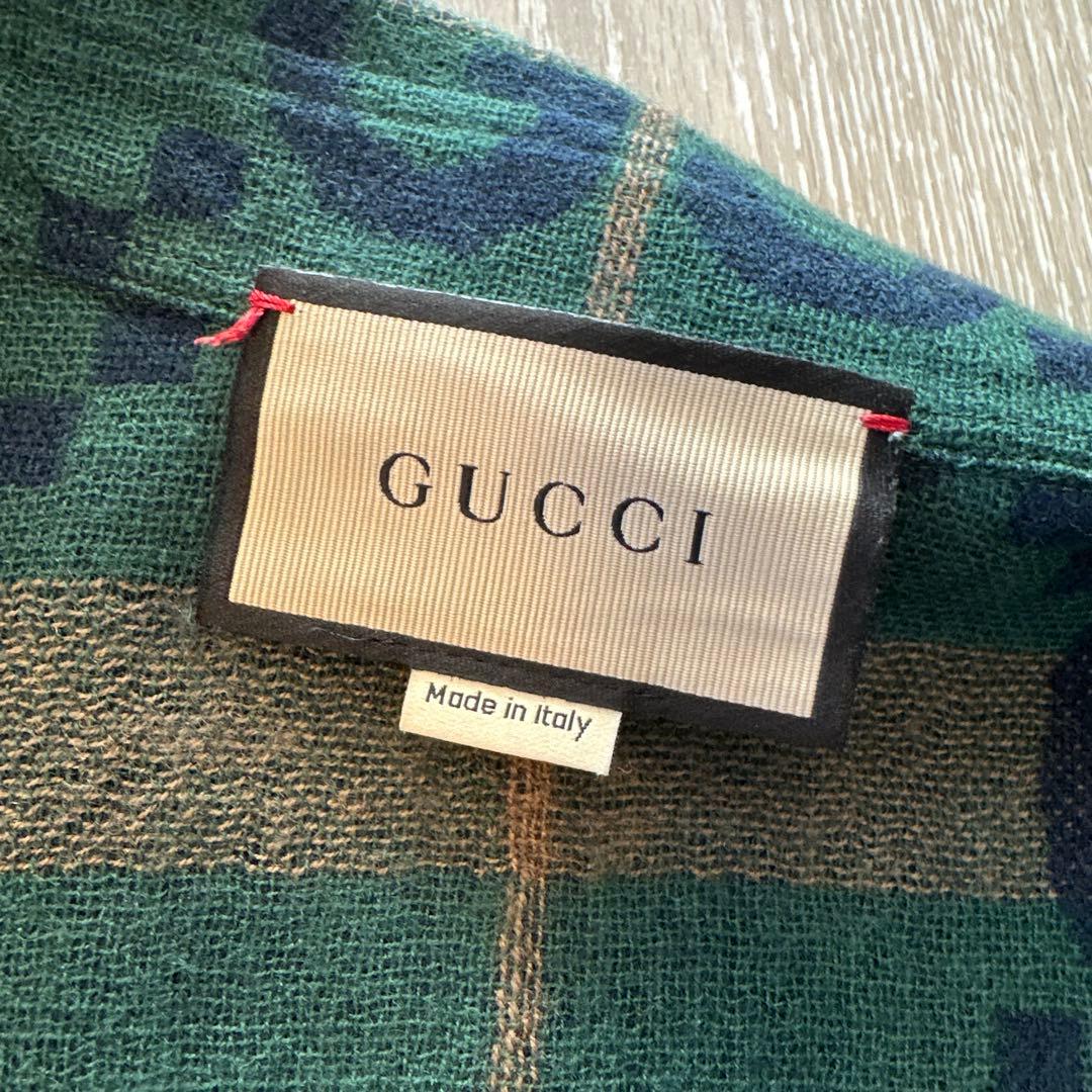 ⚠️専用⚠️GUCCI ビッグロゴ　緑×チェックシャツ